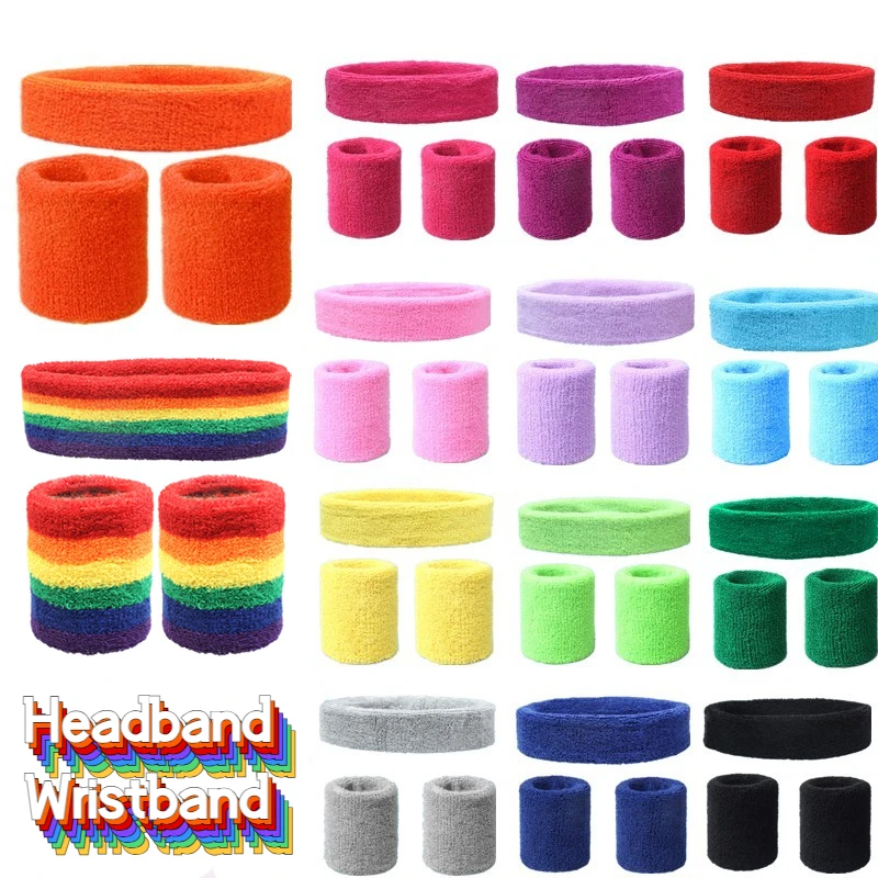 Sweat Band Wrist - Moda esportes bandana e pulseira conjunto
