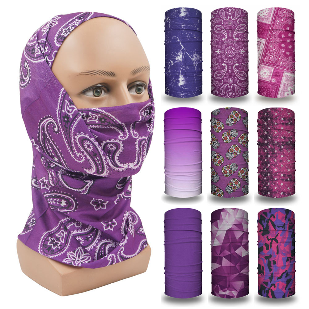 Running Gear Quick Dry - Balaclava roxa feminina, faixa de cabeça