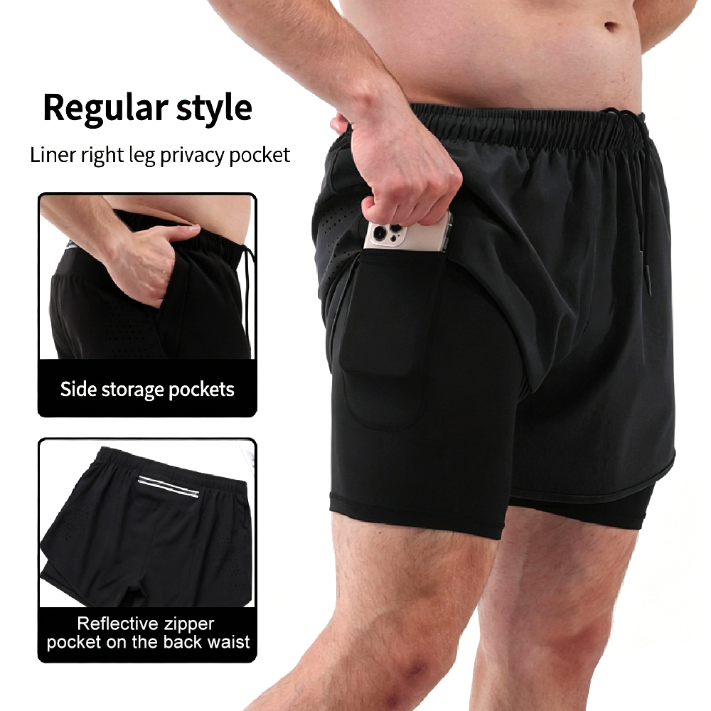 Shorts de corrida 2 em 1 de ci - Running Gear Quick Dry avaliação e preço